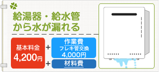 給湯器・給水管から水が漏れる